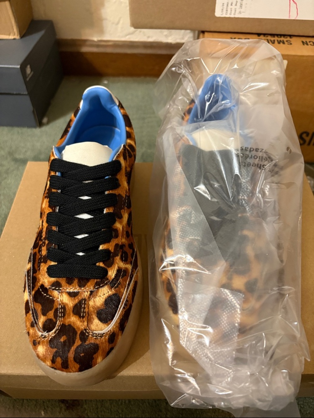 Steve Madden Men's Leopard Print Sneakers in Brown and Black
